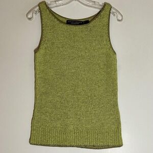 Crazy Horse Collection Sweater Vest Womens Medium Green Scoop Neck Knit Tank